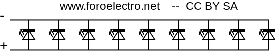 Conexión LEDs paralelo normal