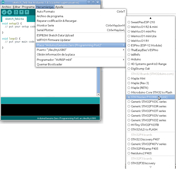 STM32 en Arduino IDE 08 - Ya tenemos las placas STM32 disponibles