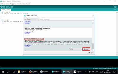 ESP8266 en Arduino IDE 05 - Buscar ESP8266 by ESP8266 Community