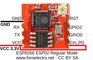 ESP8266 ESP02 Regular Mode