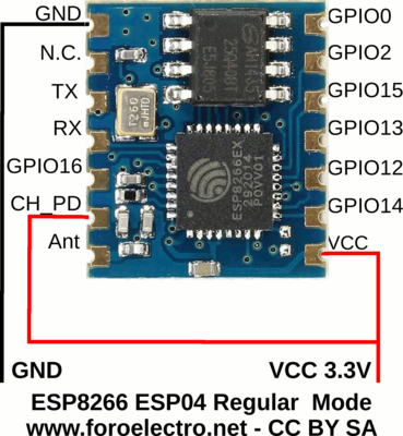 ESP8266 ESP04 Regular Mode